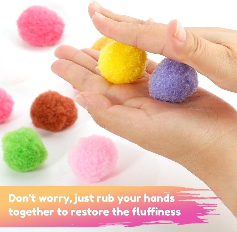 Caydo 100 Pieces 1.5 Inch Pom Poms 15 Colors Large Pompom Balls for Crafts for Kids DIY Art Creative Decoration - Image 5